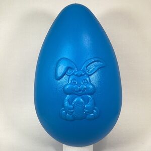 Vintage Blow Mold Easter Egg Blue Embossed Bunny 13" Tall 1998 Grand Venture